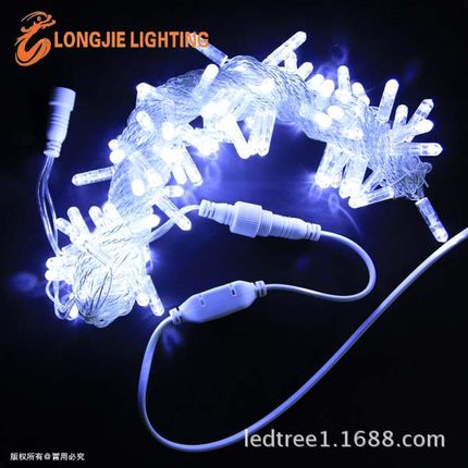 10米100灯可连接式白光PVC线泡壳灯串，LED星星灯串