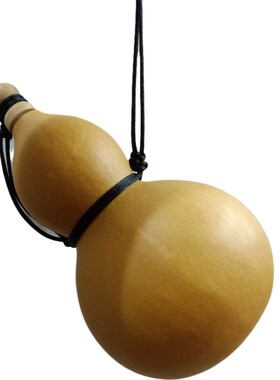 天然开口木葫芦挂件光身开盖种植干葫芦摆件咖啡色黄W色黑色绳子