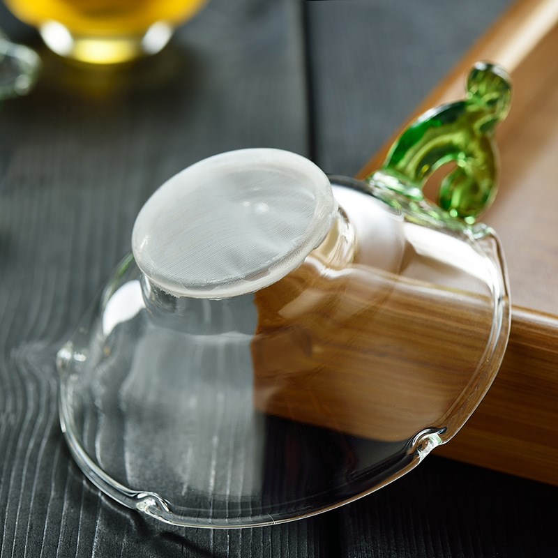 现货玻璃茶漏茶滤细密过滤网 高硼硅玻璃茶具配件羊顶茶滤