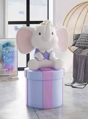 卡通大象客厅大型m落地摆件家居沙发旁电视柜装饰品乔迁新居礼品