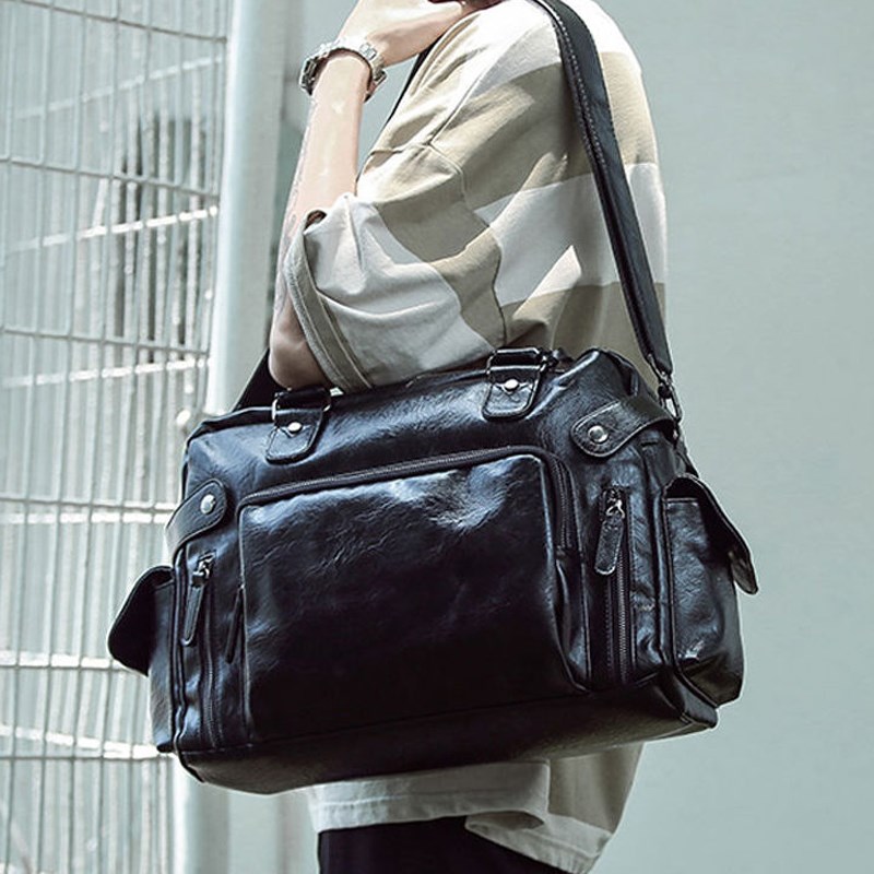 男包手提包男士单肩斜挎包真皮牛皮通勤出差旅行包商务休闲电脑包