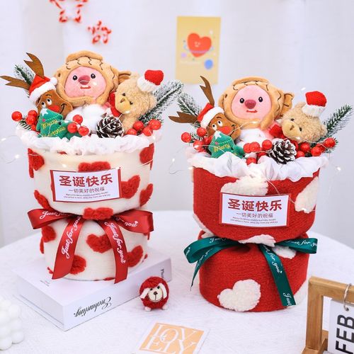 创意圣诞节礼物可爱小海狸露比卡通玩偶花束送女朋友闺蜜儿童孩子