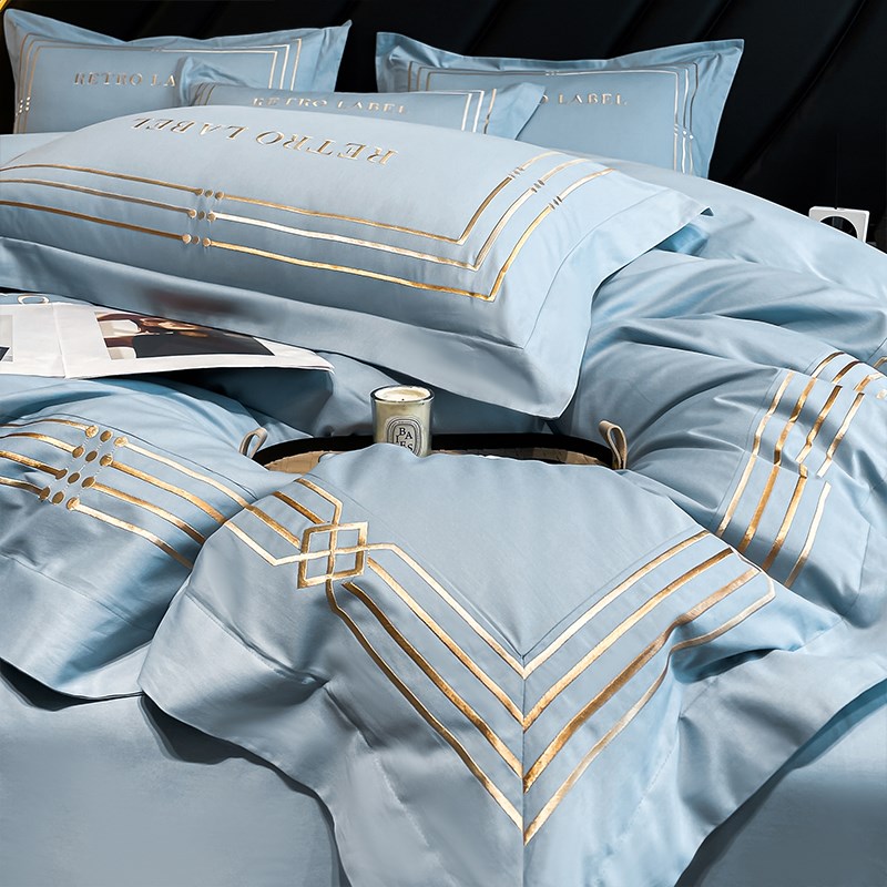 高档轻奢酒d店风180支长绒棉四件套100全棉纯棉被套床笠款床上用