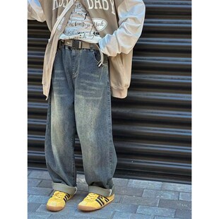 170大童 水洗软牛仔 儿童直筒牛仔裤 男童女童阔腿W裤 春秋款童装