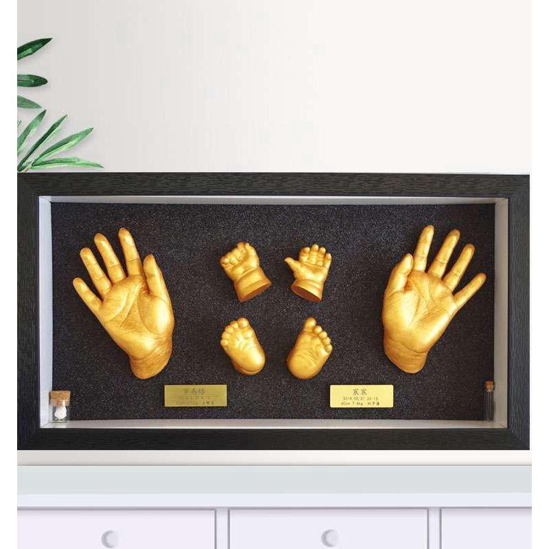 百日纪念手脚g印初生婴儿手模脚模满月周岁脐带胎发一家四口手足