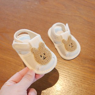 子一岁宝宝学步前鞋 夏季 12个月婴幼儿鞋 软底6 防滑不掉 婴儿布凉鞋