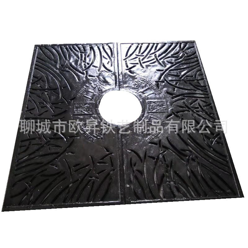 聊城树篦子井盖树围子树池篦子支持定制 铸铁护树板 树穴盖板