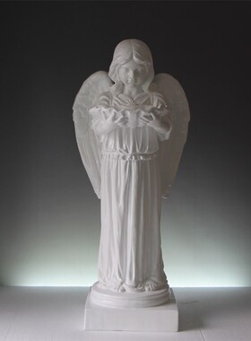 小孩天使摆件欧式工艺r品树脂人物雕塑婚庆天使道具花园景观装饰