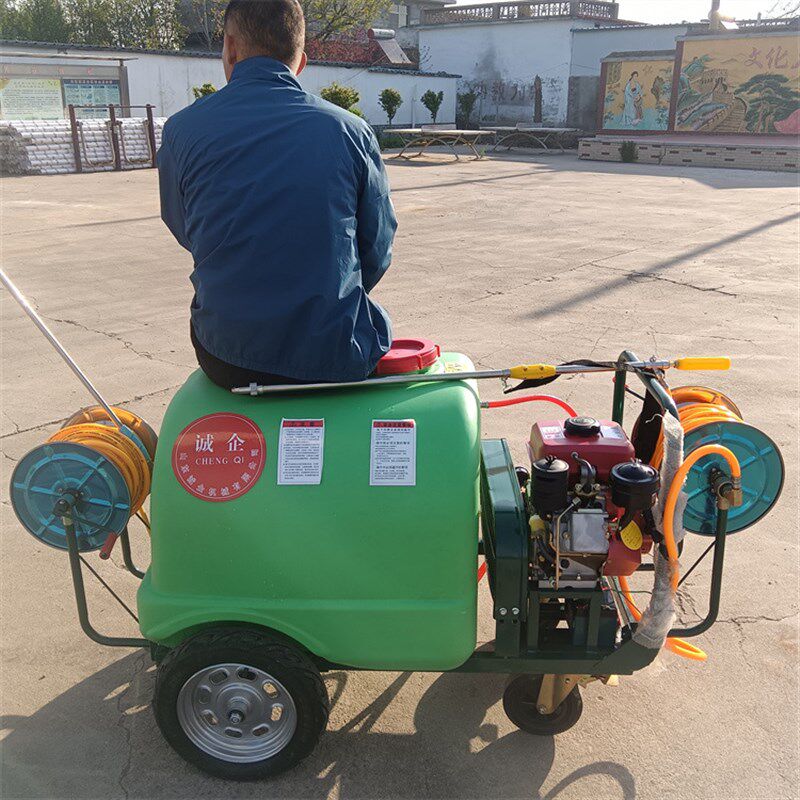 柴油电启动推车式打药机300L 园林物业手推式打药车