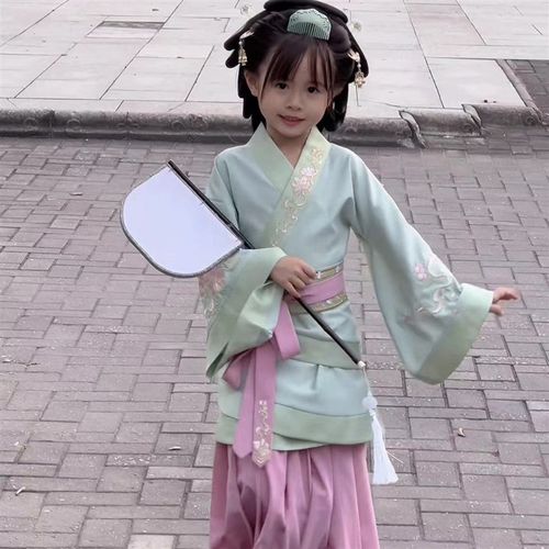 改良战国袍儿童汉服男童国学中国古装演出服服装套装表演女童唐装