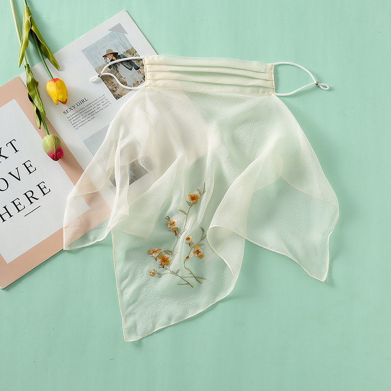 真丝防晒面罩面纱遮全脸女冰丝脸罩口罩遮阳护颈脖子夏天开车薄款