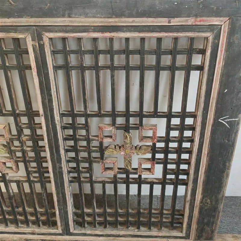 老物件老旧窗f户雕花老木窗民俗农村老花窗老花隔窗实木复古装饰