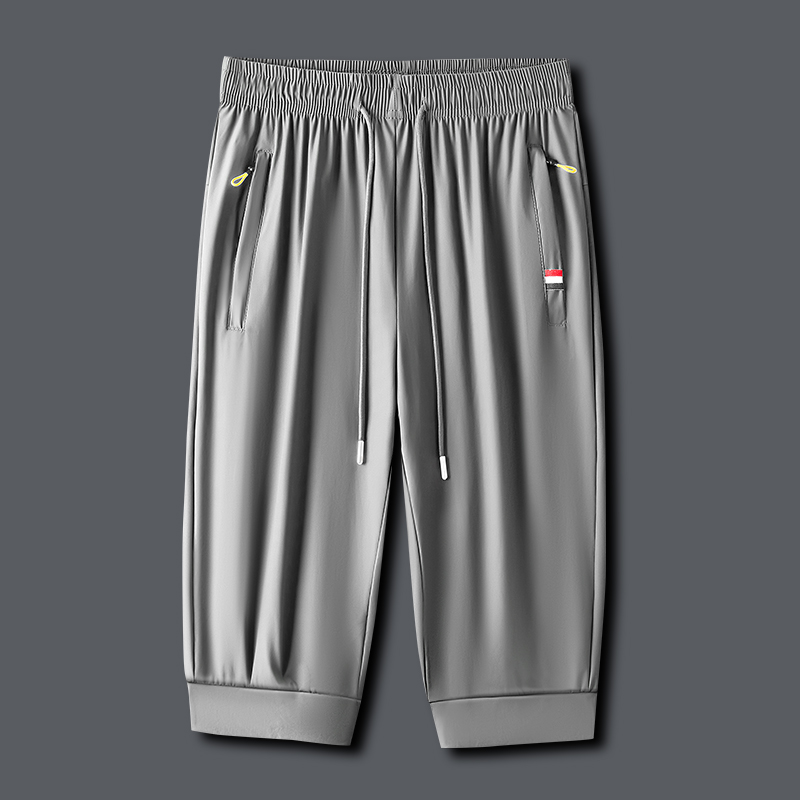 速干运动短裤男夏季薄款冰丝七分裤子男裤弹力透气大码休闲跑步裤