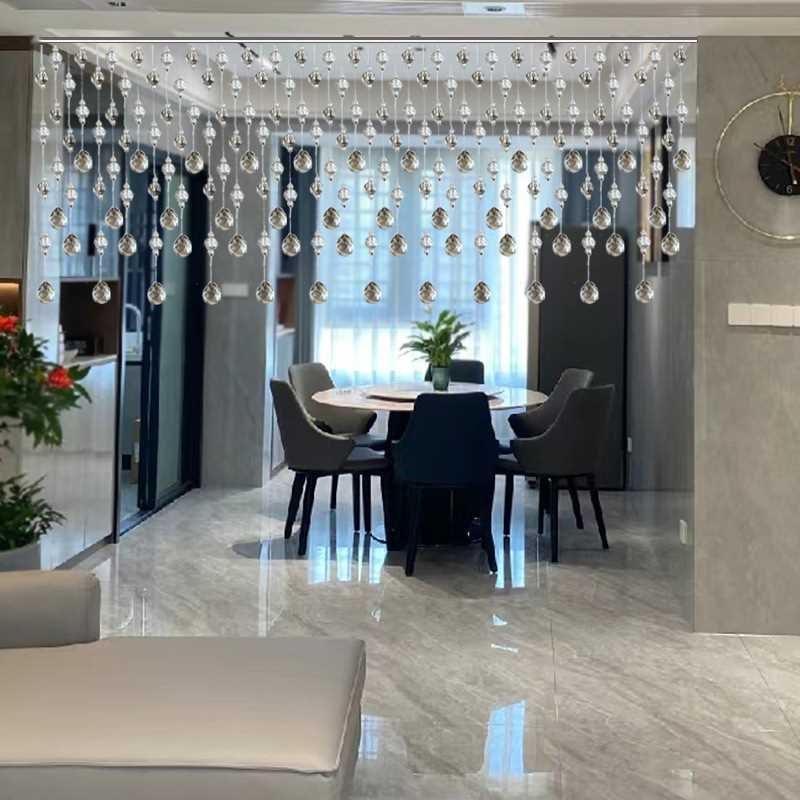 2024新款水晶珠帘o客厅隔断过道玄关珠链门帘串珠子风水装饰半荷