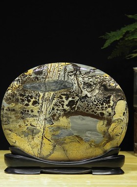 广西国画石天然奇石观赏石草花石摆件客厅电视柜工艺品装Y饰品tx2
