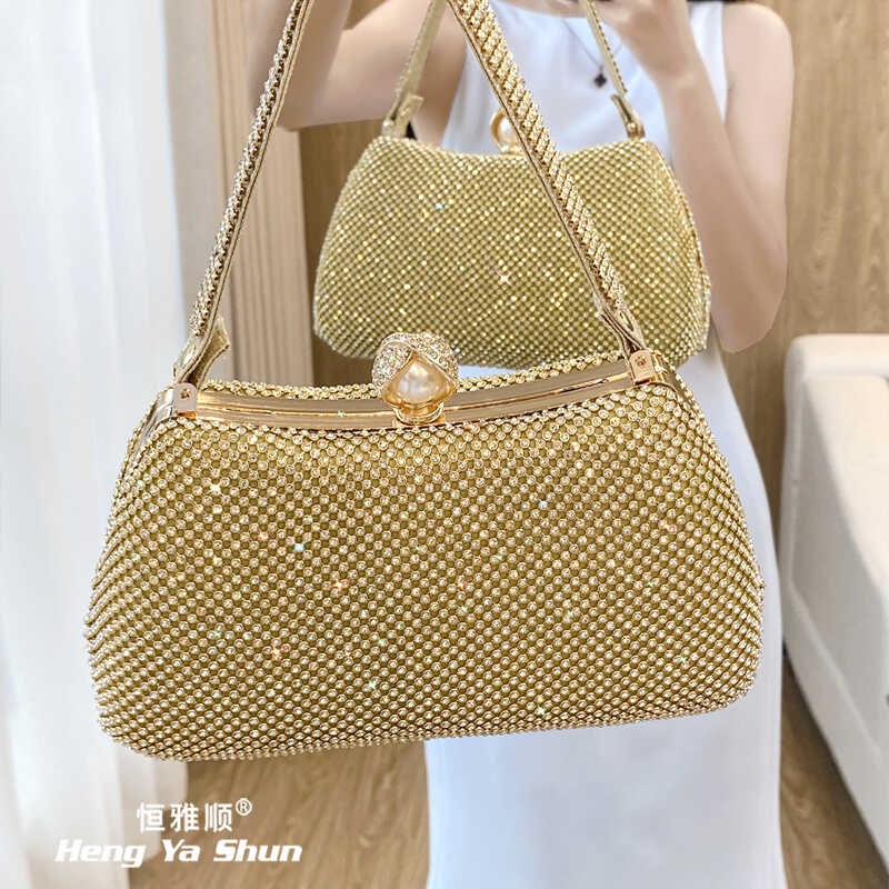 高端晚宴手拿包女中式复古镶钻旗袍手包婚礼喜婆婆手拎手提链条包