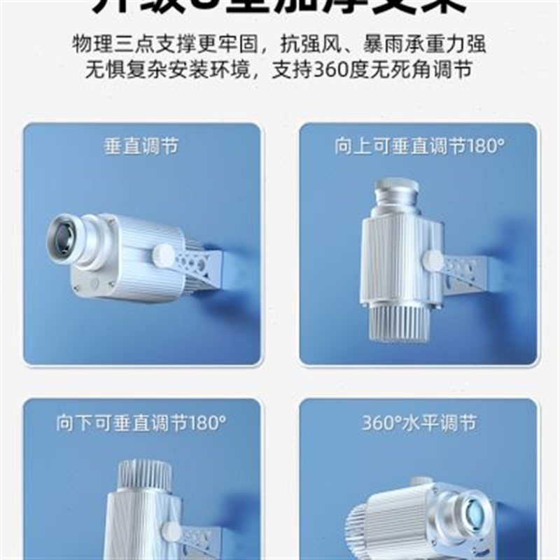 投影灯logo射灯地面旋转招牌图案门头户外防水led广告投射灯定制