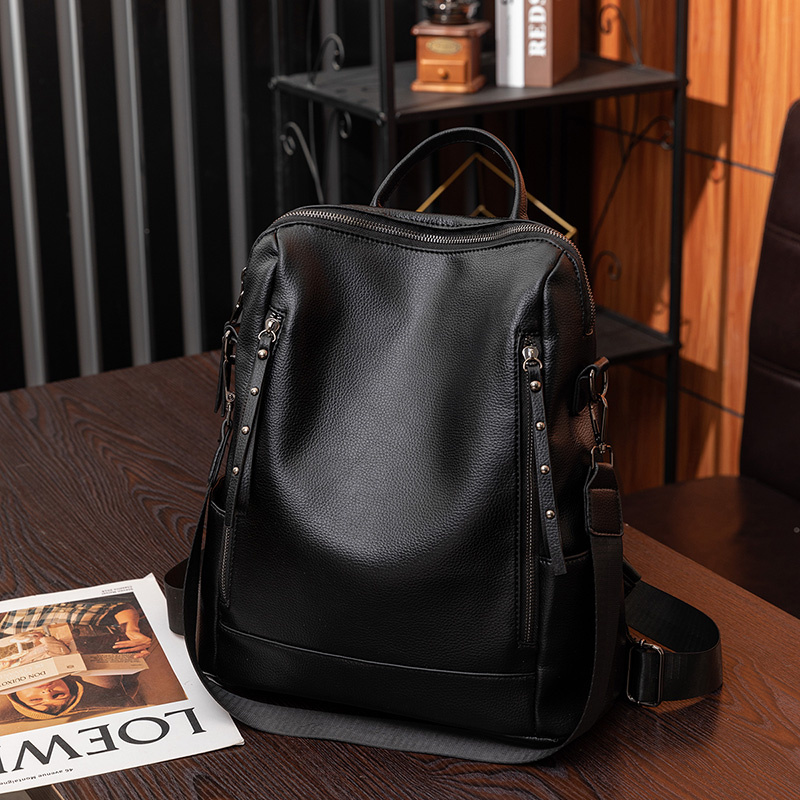 软皮质大容量防水揹包女双肩包2023新款时尚休闲旅行上班族高级感