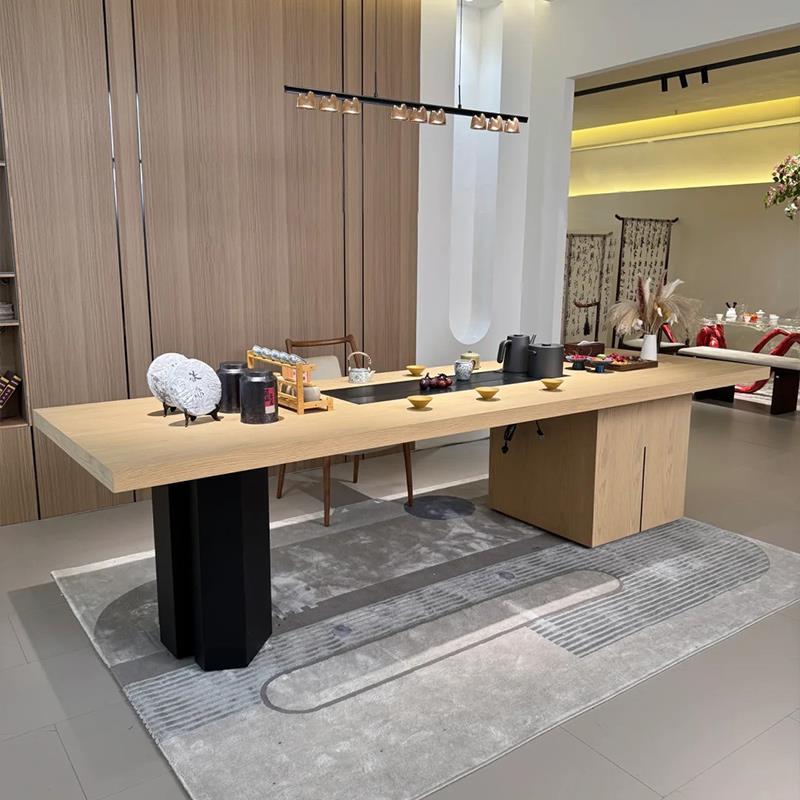 新中式白蜡木功夫茶台原木风实木茶桌2025新款高端茶空间家用茶几