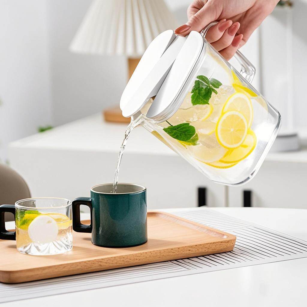 asvel2025新款冷水壶家用耐高温食品级塑料凉水壶带手柄防滑设计