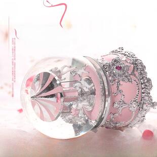 Jarll水晶球音乐盒旋转木马音乐盒天空城市女孩女孩女朋友生日礼