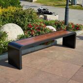 不锈钢公园椅户外长椅防腐塑木长条凳长座椅商场休息休闲小区长凳