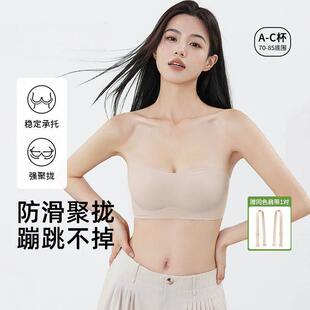【跳不掉】PINK 无肩带内衣女防滑隐形抹胸聚拢无痕美背文胸罩
