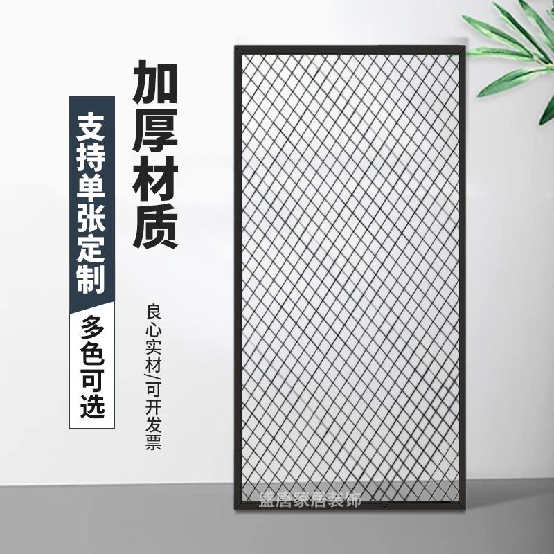 定制菱形网格片铁艺隔断镂空屏风丝网展示架悬吊式天花板装饰工业