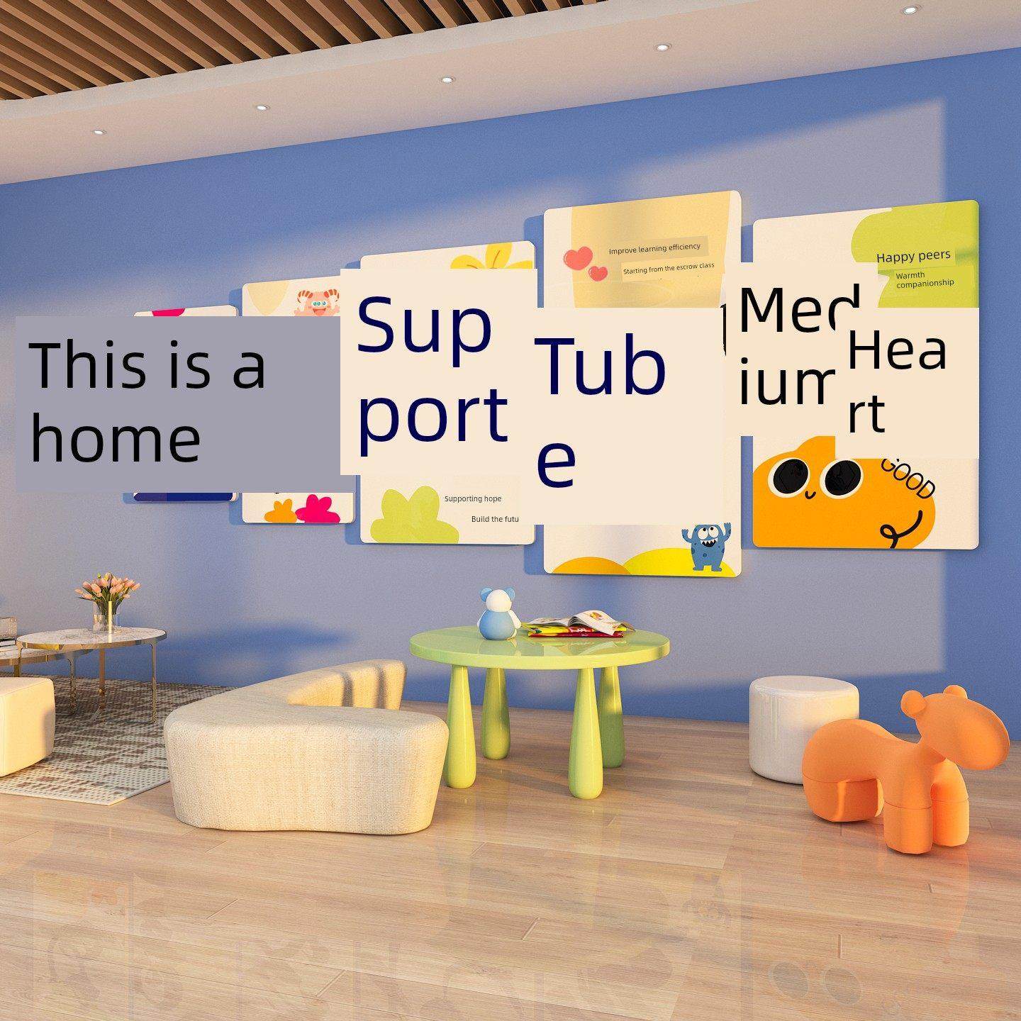 支持班幼儿园墙面装饰早教中心教育培训机构形象背景教室环境创作,家居饰品,文化墙贴,淘宝优惠券,粉丝福利购,淘宝优惠卷