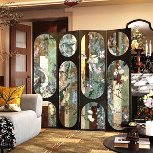 南洋风屏风隔断客厅入户门遮挡卧室沙发背景墙高级感折叠移动折屏