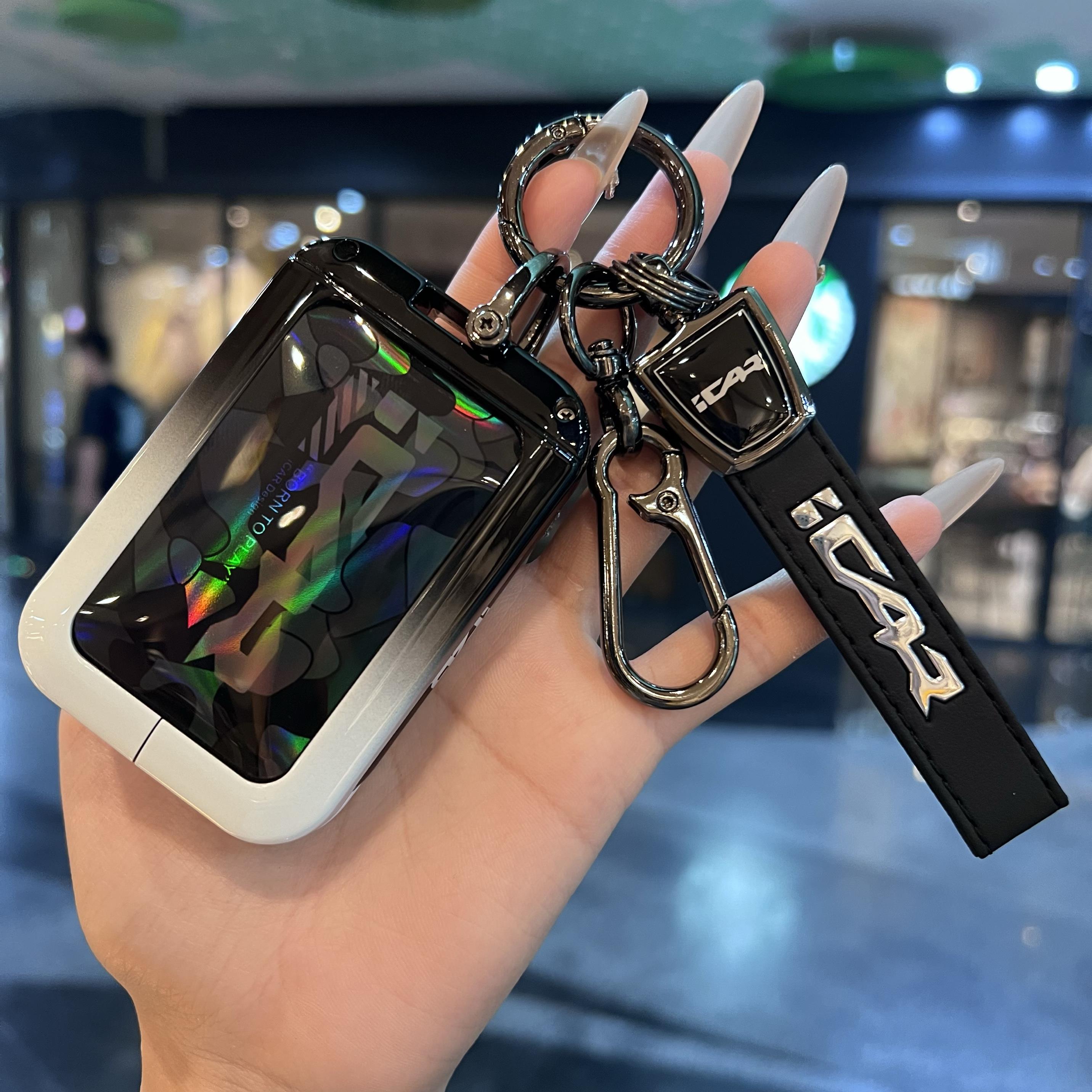 适用25款奇瑞iCAR V23钥匙套包 v23智能蓝牙实体钥匙遥控保护金属