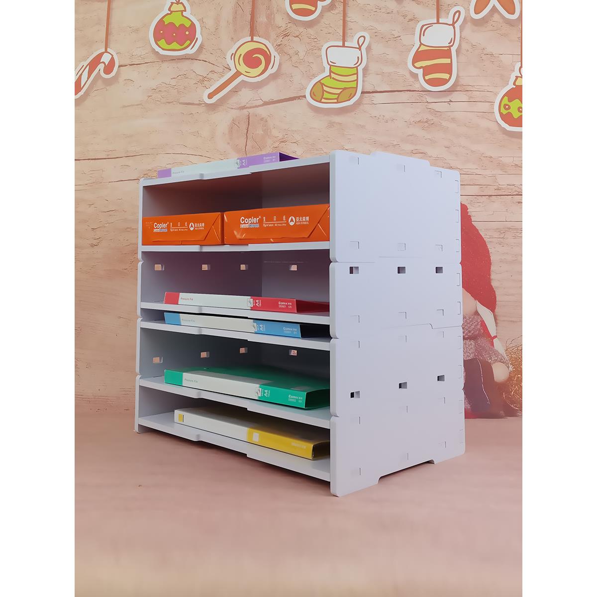 a3a4图纸档案资料文件收纳打印机架工程文件框办公桌面收纳盒多层