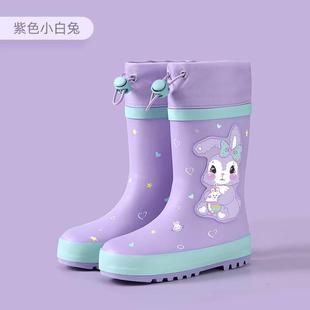 高筒小孩日系幼儿小学生男孩女孩雨鞋 雨靴防雨2024耐磨防滑女款