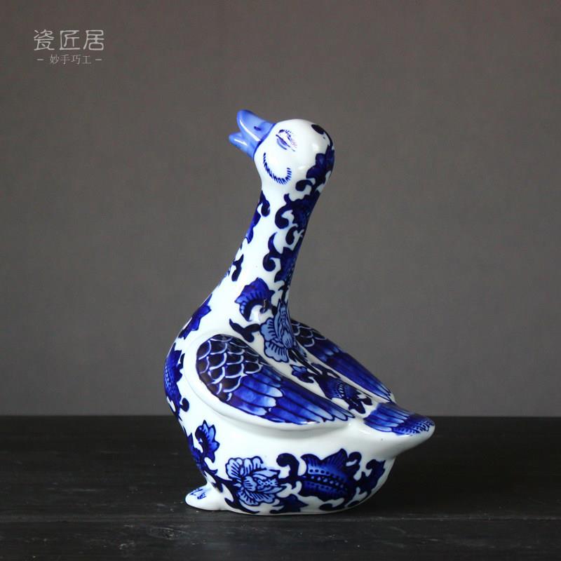 可爱陶瓷小鸭子摆件盆景装饰布景拍摄道具家居书房书桌摆件工艺品