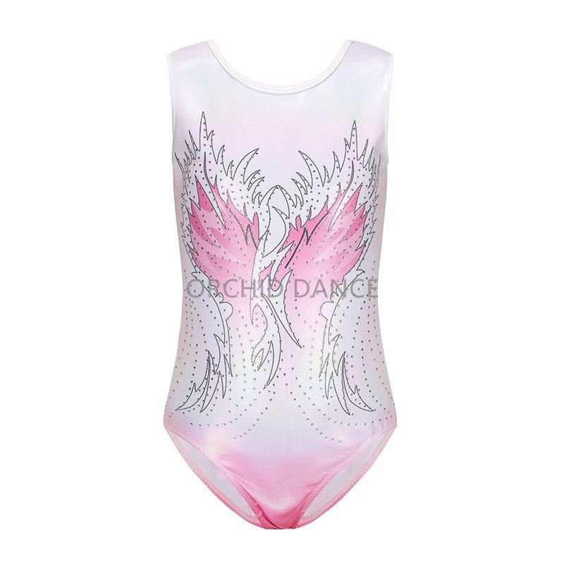 儿童专业体操训练服短袖女子竞技健美操团体比赛服幼儿演出连体服