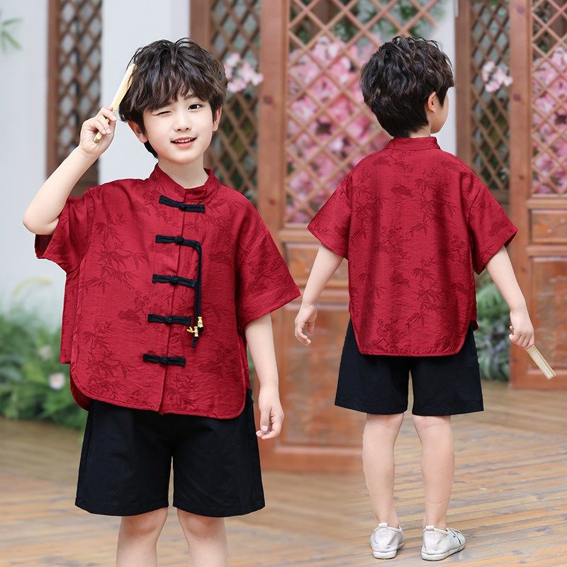汉服男童夏装套装儿童唐装新中式复古装小少爷六一节日表演出礼服,童装/婴儿装/亲子装,唐装,淘宝优惠券,粉丝福利购,淘宝优惠卷