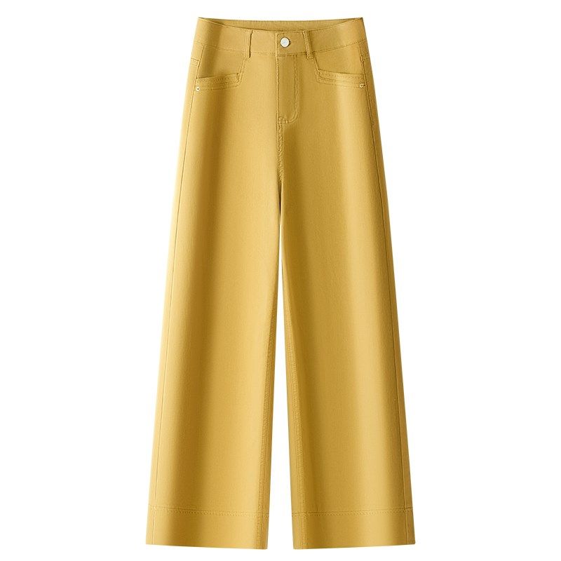 黄色阔腿牛仔裤女夏2025新款夏季显瘦高腰慵懒松弛感宽松直筒裤子,女装/女士精品,牛仔裤,淘宝优惠券,粉丝福利购,淘宝优惠卷