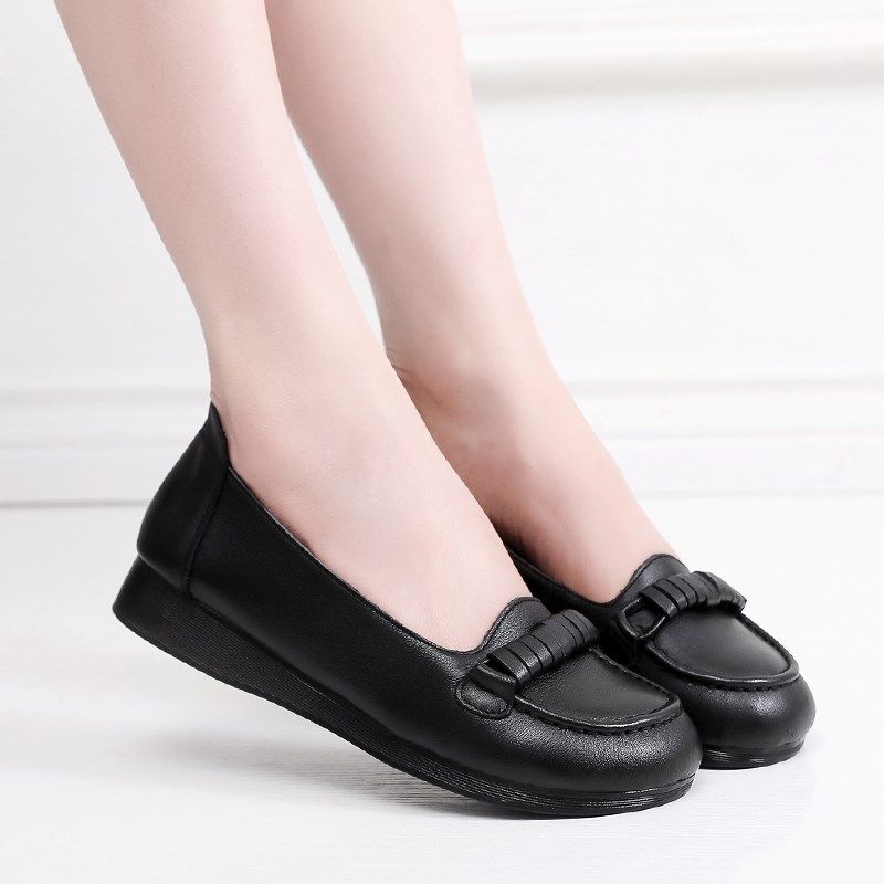 舒服平底鞋女真皮妈妈鞋软皮单鞋女防滑软底休闲鞋子中老年皮鞋女,女鞋,浅口单鞋,淘宝优惠券,粉丝福利购,淘宝优惠卷