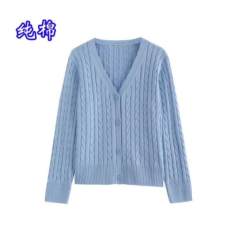 纯棉针织开衫外套麻花全棉V领宽松加厚线衣棉质毛衣扭花冬不起球,女装/女士精品,毛针织衫,淘宝优惠券,粉丝福利购,淘宝优惠卷