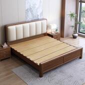 进口黑胡桃木加厚全实木床1.8米满铺榫卯现代简约双人床1.5米婚床