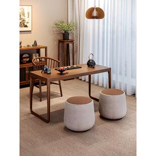 新中式实木阳台茶桌椅组合家用小户型精致泡茶台宋代美学2025新款