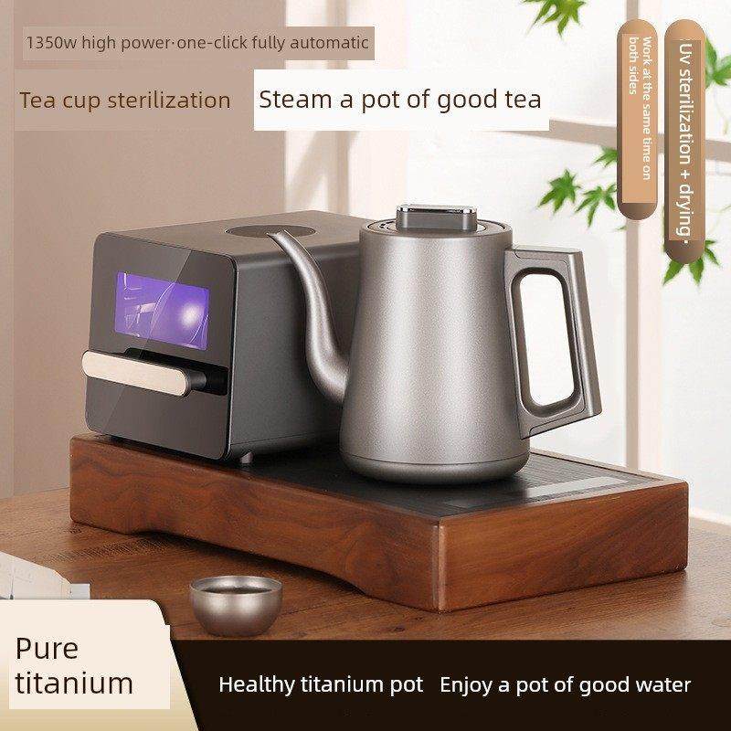 吉谷纯钛烧水壶全自动泡茶带消毒不锈钢茶炉底部上水电热水壶套装