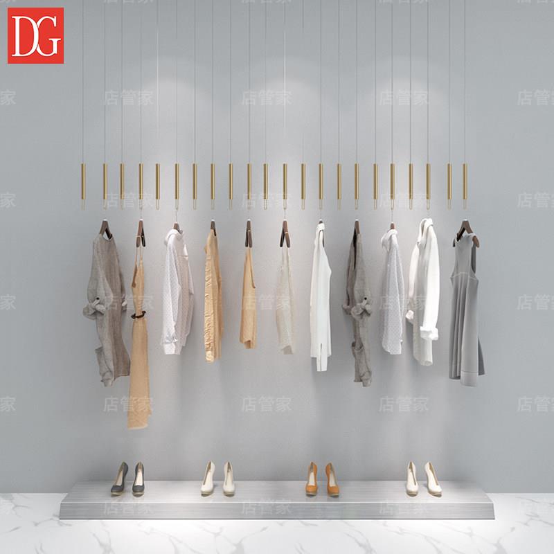 服装店钢丝吊环挂衣服货架吊挂店铺用品展示架不锈钢吊牌悬挂衣架