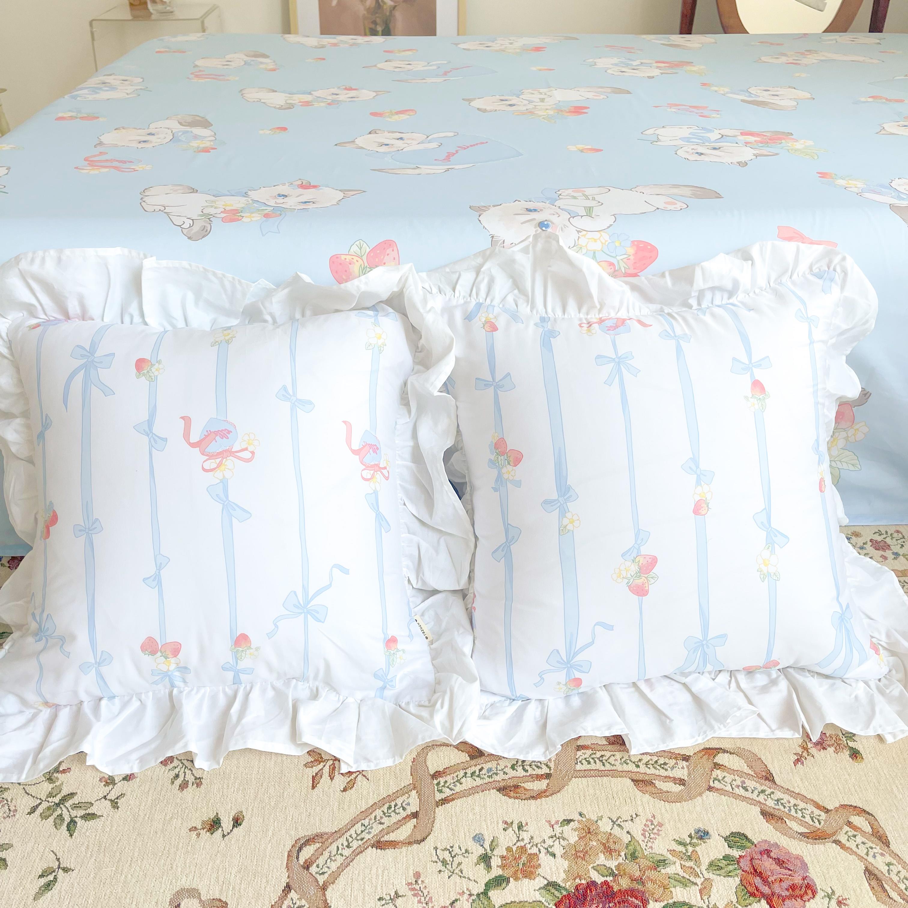 茜茜公主 | lolita原创少女风蝴蝶结可爱抱枕靠垫全棉枕套花边款