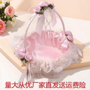 结婚撒花瓣花篮花童结婚花篮手提花瓣婚庆伴娘结婚花童撒花花篮