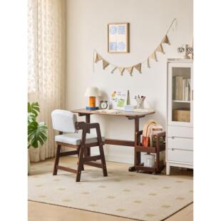 儿童学习桌可升降实木书桌2025新款小学生家用写字桌宝宝桌椅套装