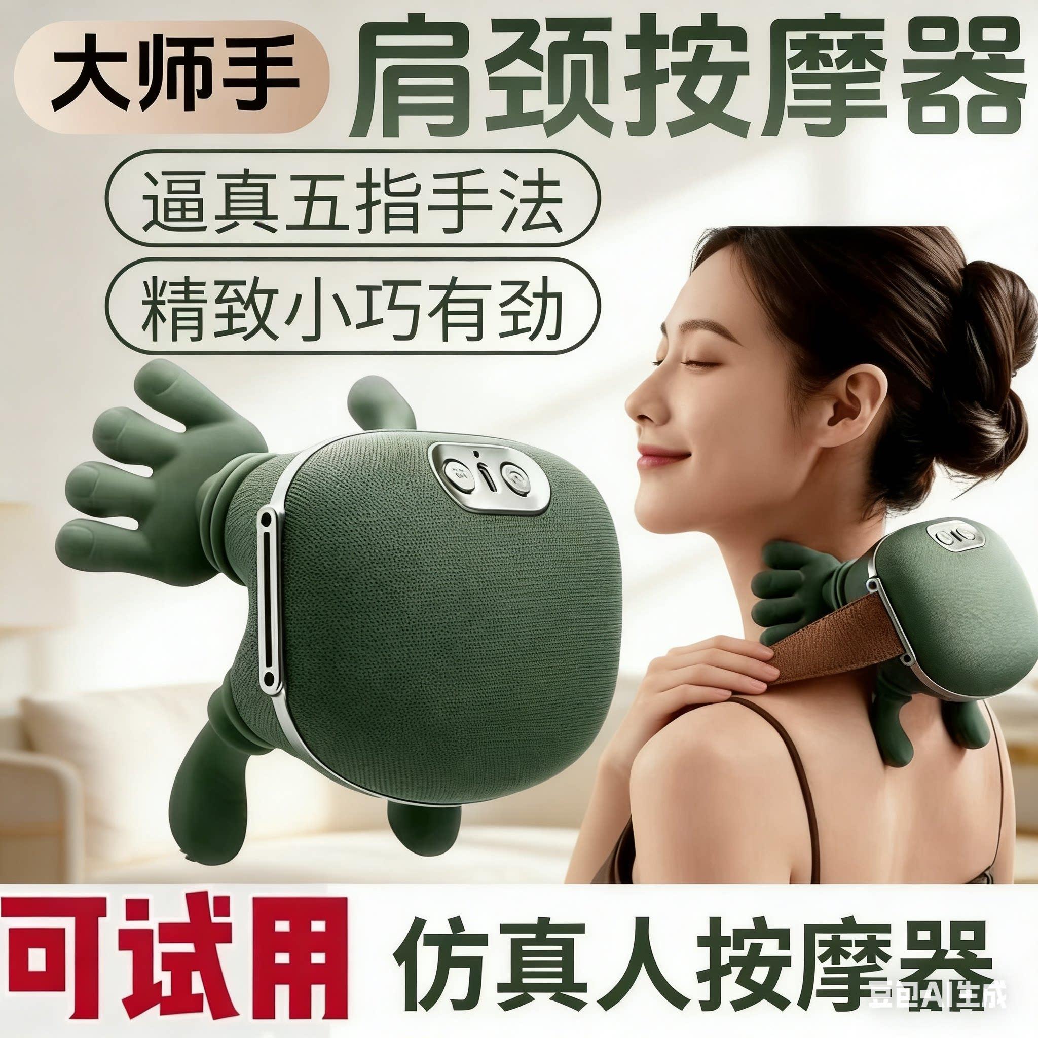 大师级手控肩颈按摩器多功能N7同款热疗放松斜方肌及颈椎的按摩仪