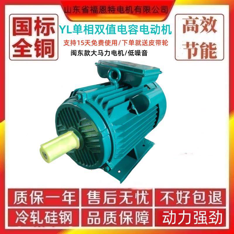 YL单相电机0.37-1.5/2.2/3/4/5KW2/4/6极2800/1400/960转220V马达