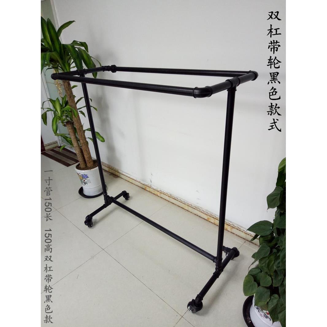 服装展示架龙门复古衣帽单杠双杠夜市落地镀锌水管摆摊晾衣架包邮