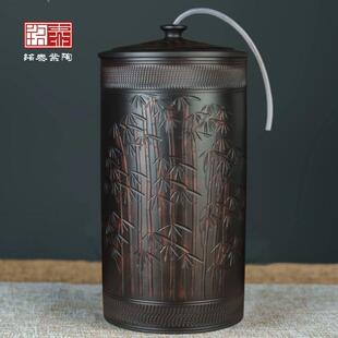 带盖纯净水桶大容量过滤泡茶台饮水机抽水 水缸家用储水用陶瓷老式